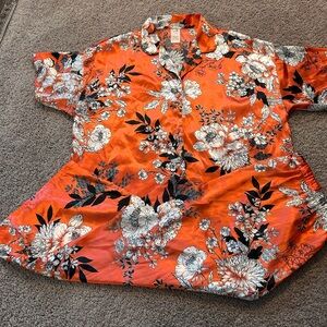 Secret Treasures Vibrant Orange Floral PJ Set Size Large